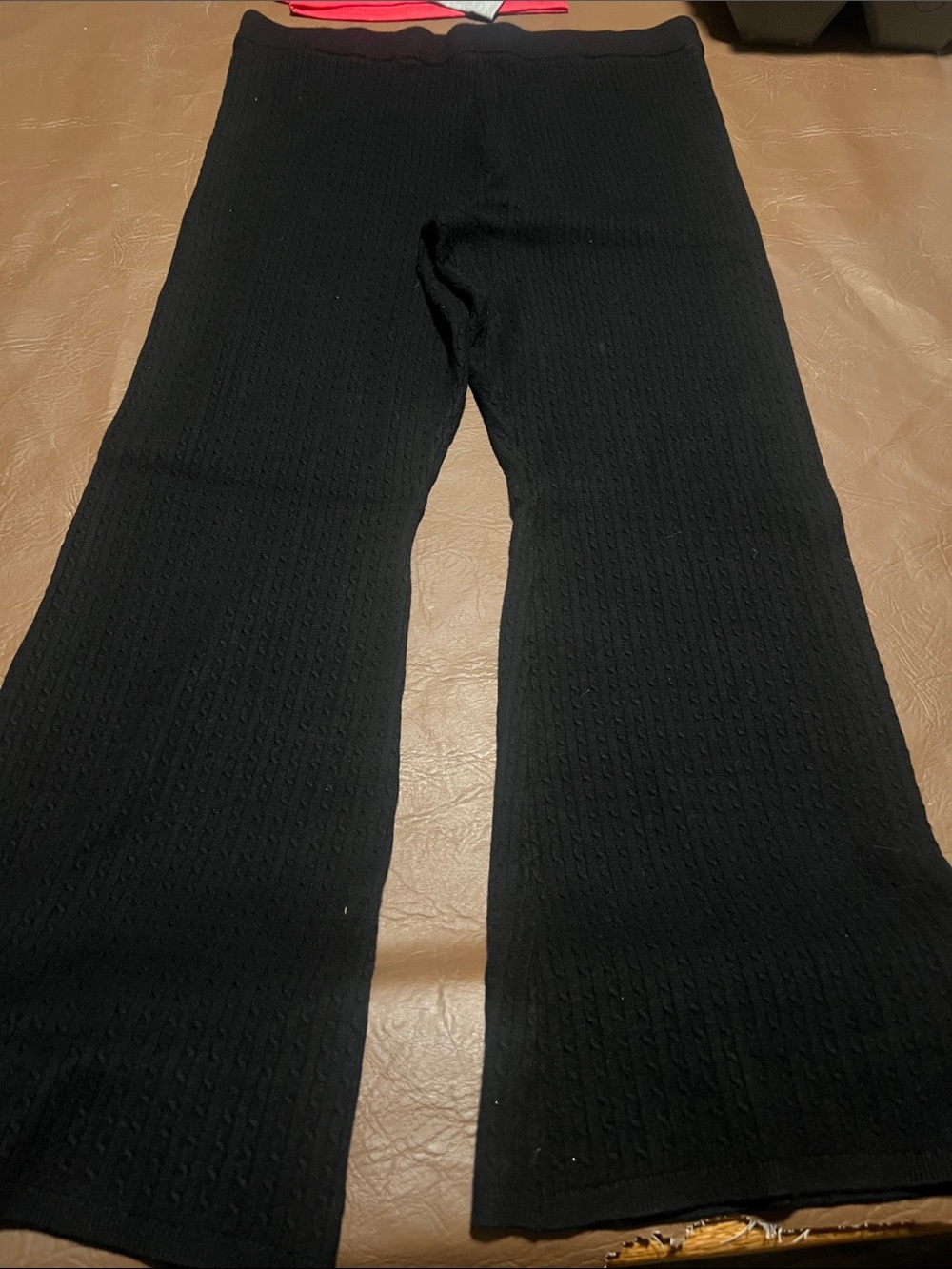 Victoria Secret Black Knit Wide-Leg Pants